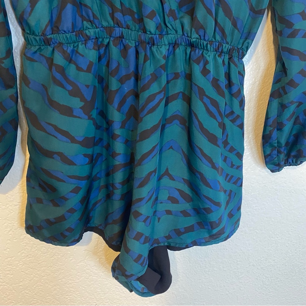 Lovers + Friends Monday to Friday Zebra Print Romper in Evergreen Animal Size S - Picture 4 of 7